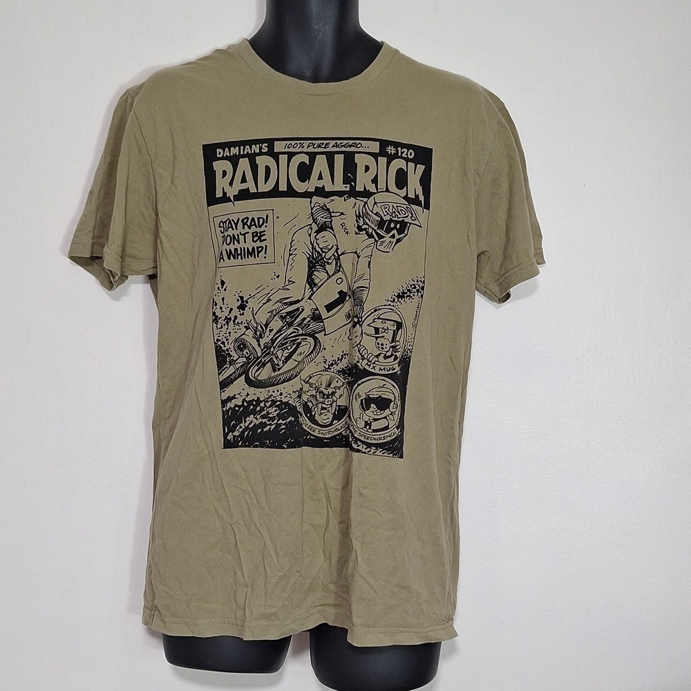 DHDWEAR MENS Motorcycle Shirt Short Sleeve Tee Olive